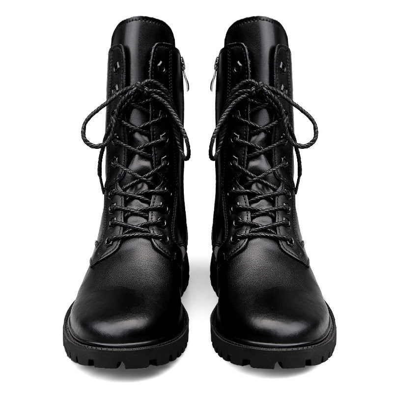 Men's Zipper High Top British Soft Sole Leather Martin Boots