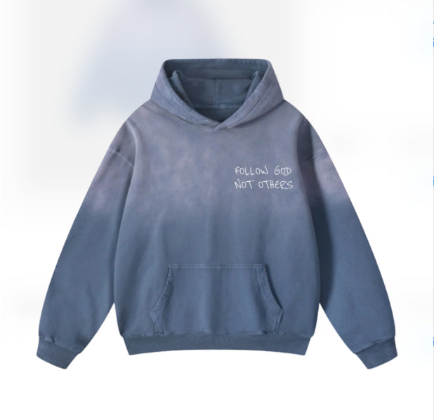 American-style Loopback Fabric Hoodie With A Mottled Wash And Gradient Effect